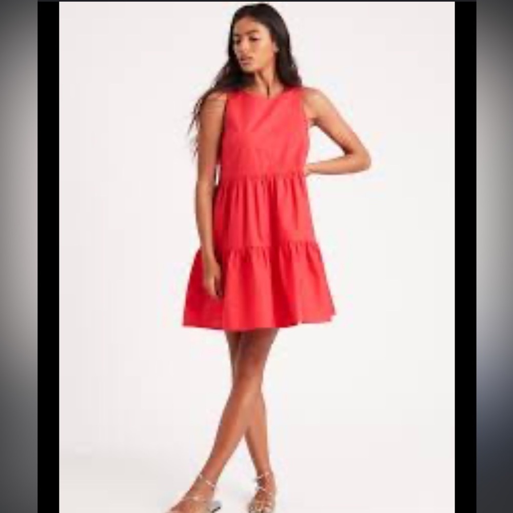 NWT Banana Republic Cotton Poplin Tiered Dress